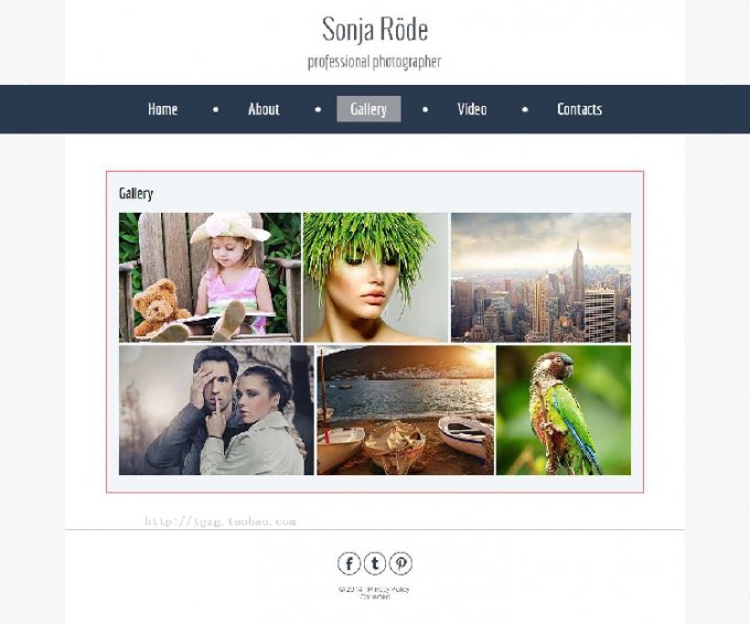 html5模板 css3藍色個性大圖個人相冊模板網站圖片模板
