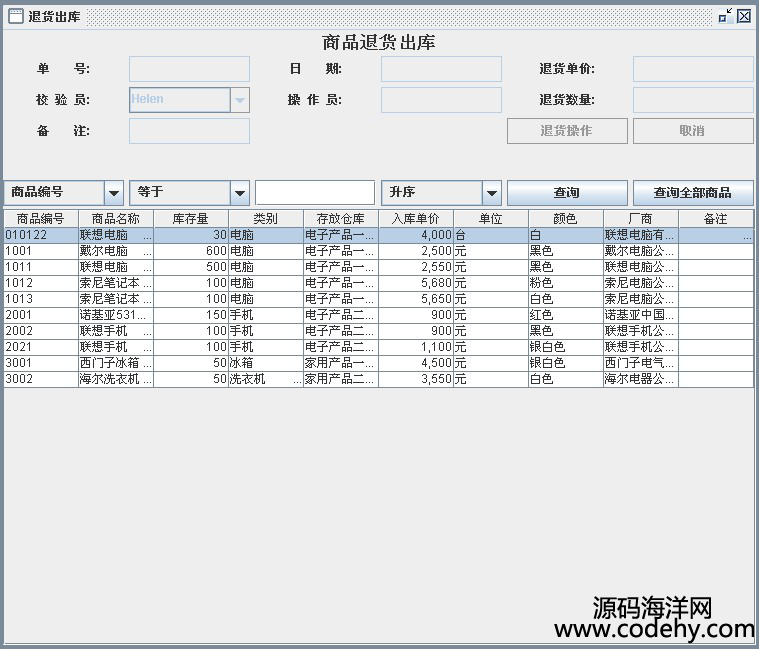 956-java swing商品庫存管理系統(tǒng)源碼(帶畢業(yè)設計論文)